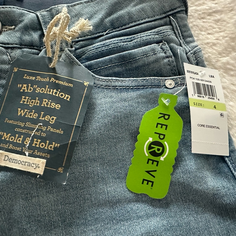 Democracy Light Blue Wide Leg Flare Jeans - Picture 4 of 5